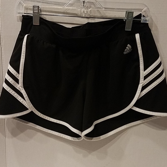 adidas Pants - Adidas Climalite Black White Stripe Jogger Shorts